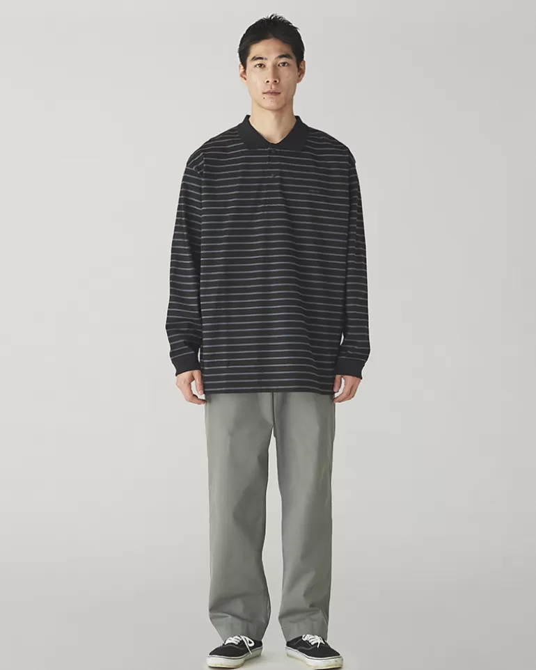 Tops | Snow Peak Heavy Cotton Border Long Sleeve Polo Shirt